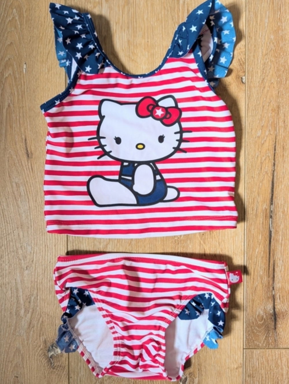Hello Kitty 3T Red White & Blue Bikini Swimsuit